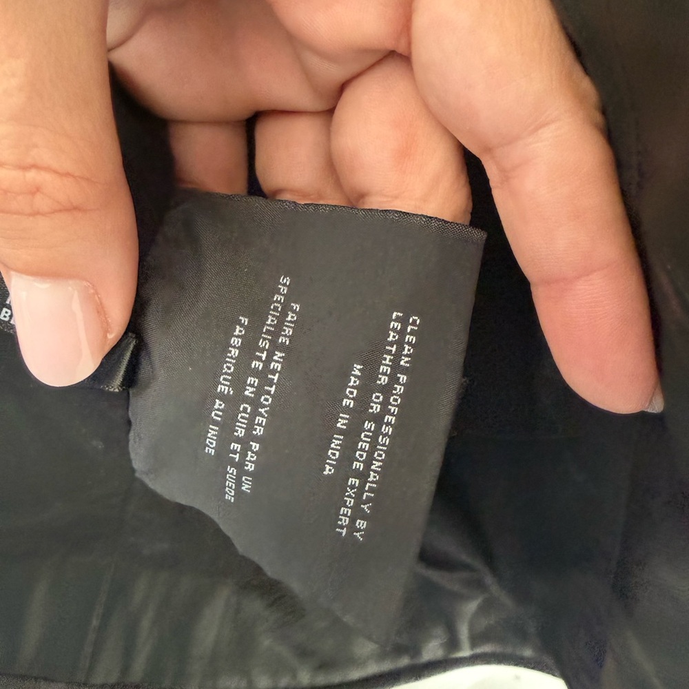 Andrew Marc Dark Leather Biker Jacket - Picture 5 of 6